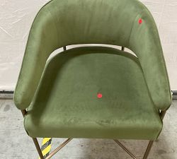 Open Box: Baldwin Upholstered Metal Bar Stool (30.5") - Brass, Performance Everyday Velvet Fern