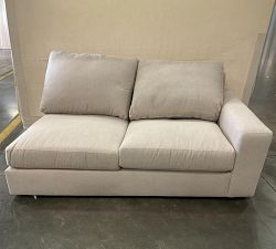 Open Box: Big Sur Square Arm Right Loveseat - Performance Heathered Basketweave Oatmeal