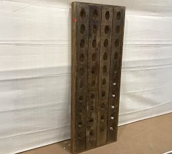 Open Box: Decorative French Wine Riddling Wall Rack (21"W x 57"H) -  Rustic Knotty Finish