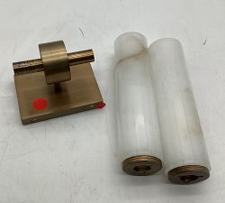 Open Box: Frances Alabaster Double Tube Sconce (22") - Tumbled Brass