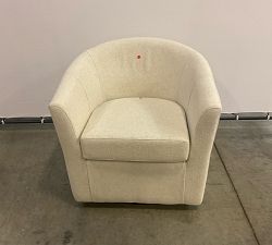 Open Box: Hyde Upholstered Swivel Armchair - Performance Boucle Oatmeal