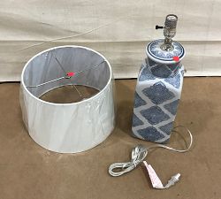 Open Box: Langley Squared Ceramic Table Lamp (25") - Navy