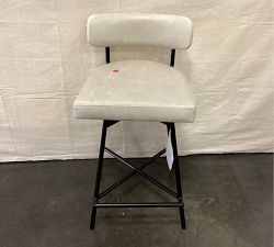 Open Box: Maison Leather Low Back Swivel Counter Stool (24") - Statesville Pebble, Bronze