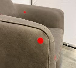 Open Box: Remmy Leather Petite Swivel Armchair - Aviator Blackwood