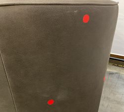 Open Box: Remmy Leather Petite Swivel Armchair - Aviator Blackwood