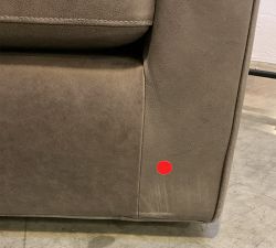 Open Box: Remmy Leather Petite Swivel Armchair - Aviator Blackwood