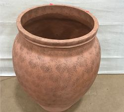 Open Box: Sienna Fiber Stone Outdoor Planter, Large - Terracotta