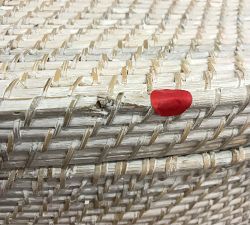 Open Box: Tava Handwoven Rattan Divided Hamper - White