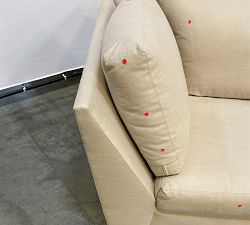 Open Box: Turner Petite Roll Arm Upholstered Left Sofa - Performance Slub Cotton Stone
