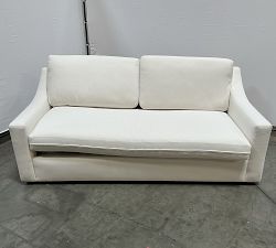 Open Box: York Slope Arm Sofa (81"), 2X1, High Performance Contract Grade Cushions - Performance Textured Weave White