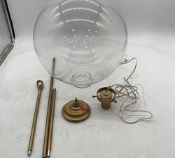 Open Box: Anderson Clear Glass Globe Pendant, Large (15") - Vintage Brass