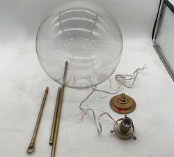 Open Box: Anderson Clear Glass Globe Pendant, Large (15") - Vintage Brass