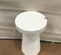 Open Box: Pomona Concrete Round Outdoor Side Table (12") - White