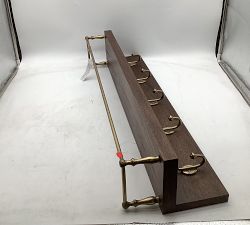 Open Box: Summerville Entry Shelf With Hooks (36"W) - Tuscan Brown, Antique Bronze