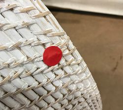 Open Box: Tava Handwoven Rattan Divided Hamper - White