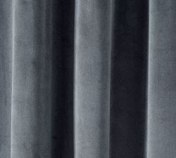 Custom Velvet Twill Blackout Curtain - Steel Blue