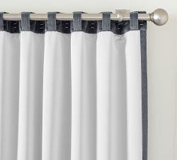 Custom Velvet Twill Blackout Curtain - Steel Blue