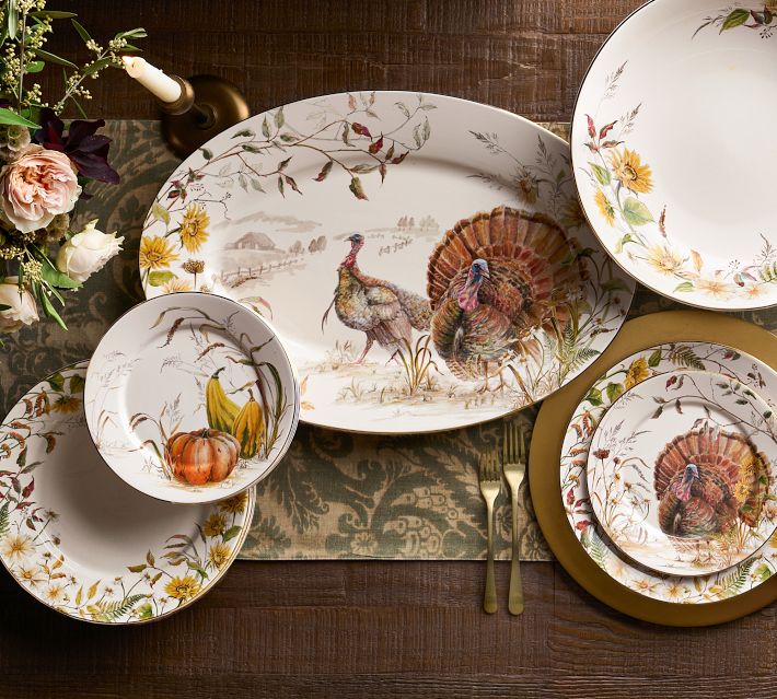 Bedford Harvest Stoneware Serving Platter | Pottery Barn