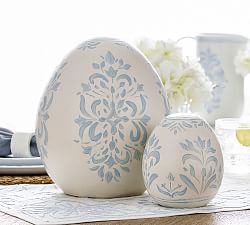 Chambray Hand-Painted Ceramic Eggs