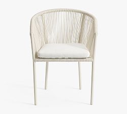 Open Box: Lakewood Rope Stackable Outdoor Dining Armchair - Ivory