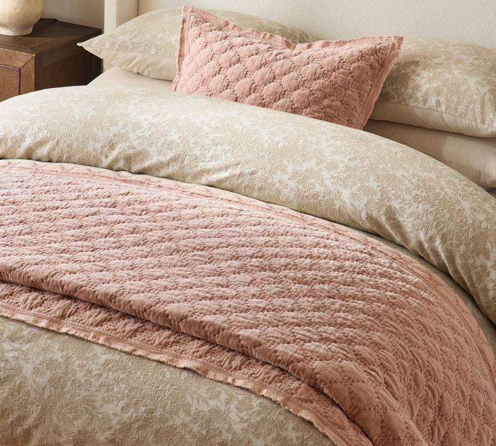 Velvet Lattice Quilted Pillow Shams | Pottery Barn