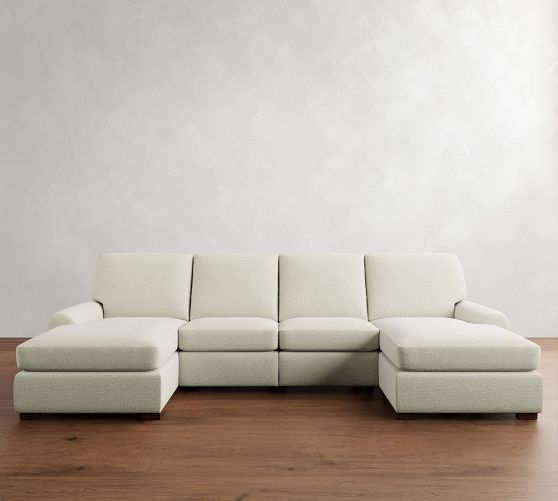 Turner Roll Arm Power Reclining Double Chaise Sectional (138"-163") by Pottery Barn