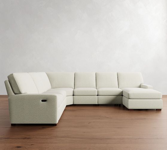 Turner Square Arm Power Reclining L-Shaped Chaise Sectional (146"-158") by Pottery Barn