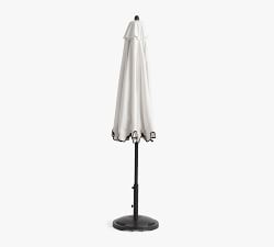 Scalloped Round Metal Umbrella with Brass Accents (9')