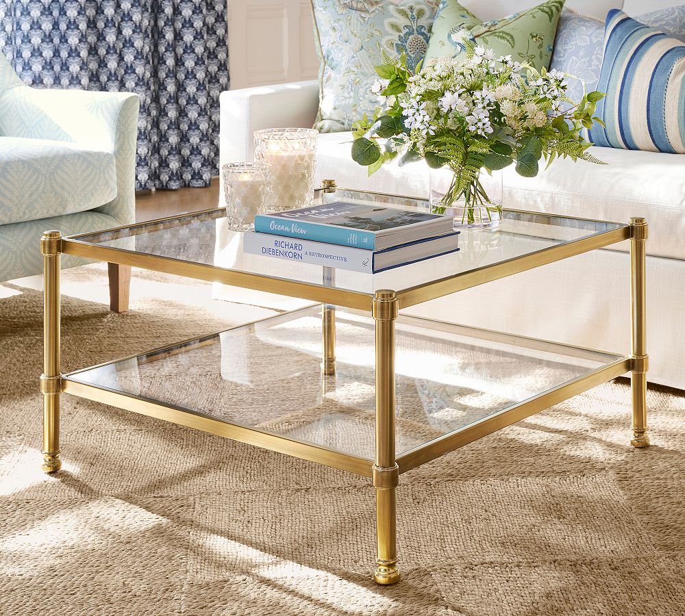 Everson Square Glass Coffee Table (34") by Pottery Barn