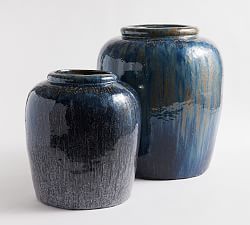 Rustic Blue Vases
