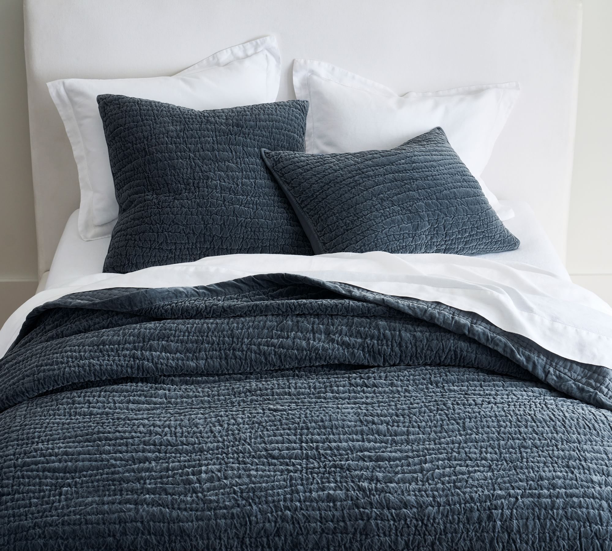 Washed Velvet Handcrafted Quilt | Pottery Barn