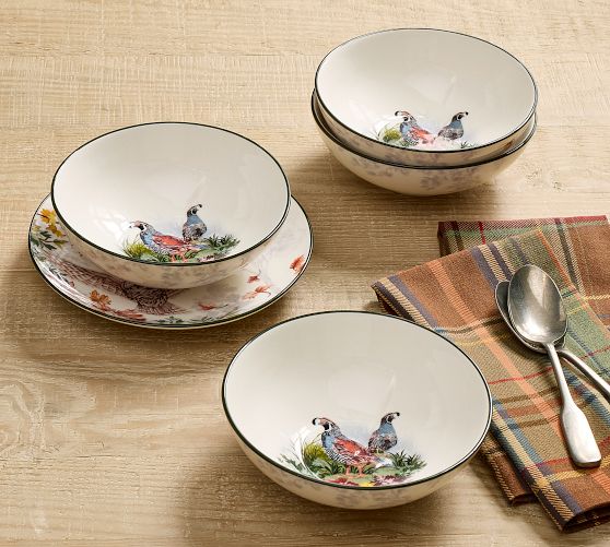Fantastical Forest Stoneware Cereal Bowls - Set of 4 by Pottery Barn