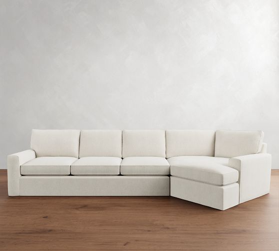 Pearce Square Arm Slipcovered Cuddle Chaise Sectional (133"-163") by Pottery Barn