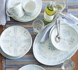 Chambray Tile Stoneware Soup Bowls - Set of 4