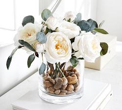 Faux Rose Bundle - White