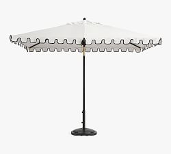 Scalloped Rectangular Metal Umbrella with Metal Accents (10')