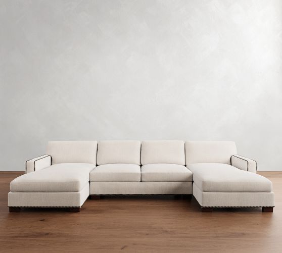 Turner Square Arm Double Chaise Sectional (134"-155") by Pottery Barn