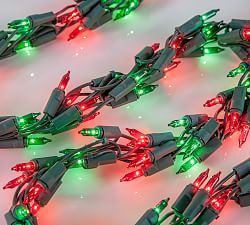 LED Incandescent Garland Lights With Green Wire