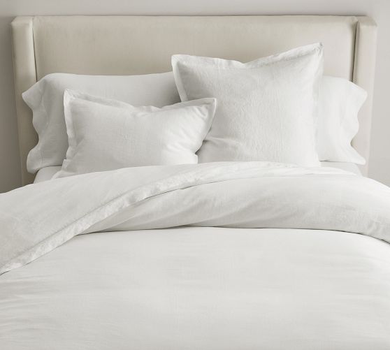 Belgian Flax Linen Double Flange Duvet Cover by Pottery Barn