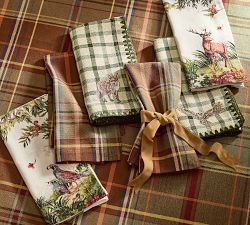 Fantastical Forest Cotton/Linen Napkins - Mixed Set of 4