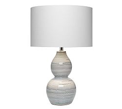 Open Box: Suisun Ceramic Table Lamp, Patterned Ceramic - White &amp; Blue