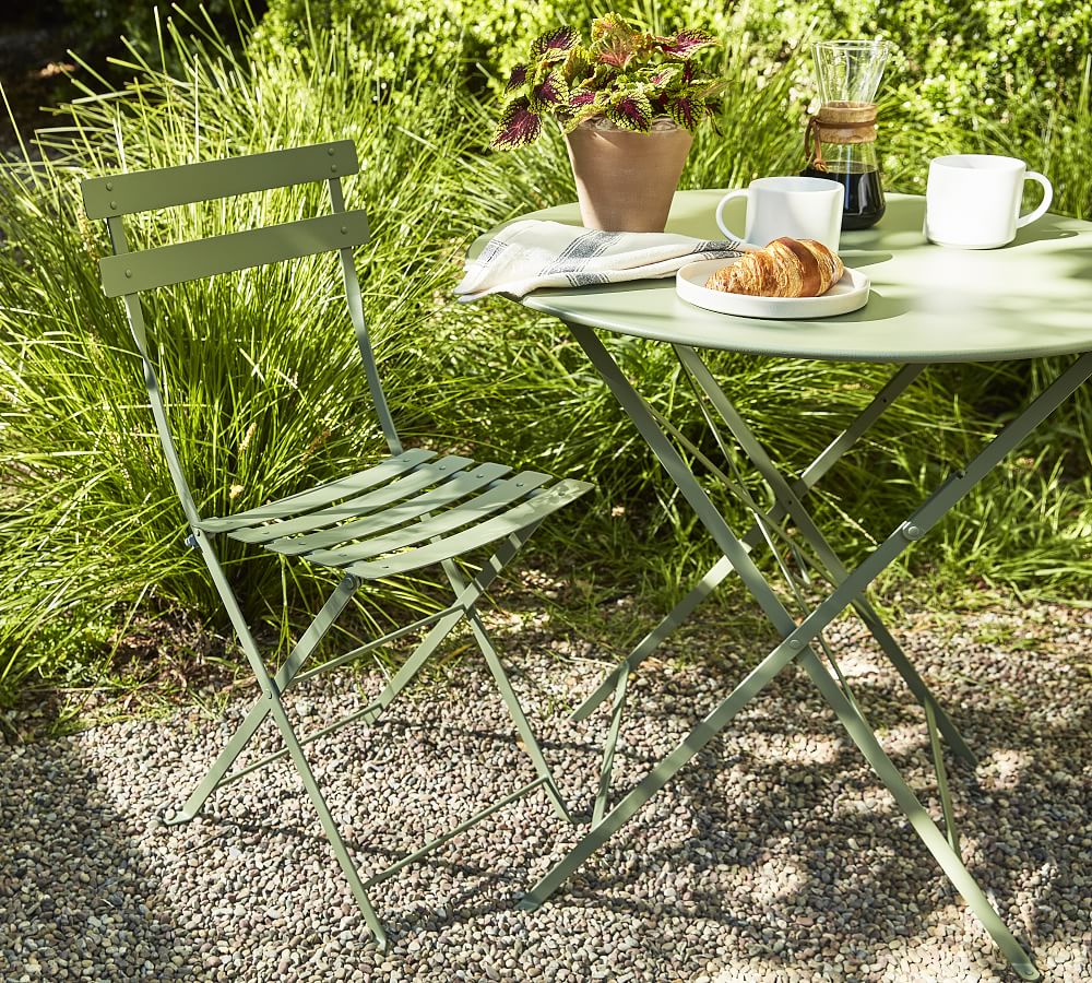 Fermob Metal Folding Outdoor Bistro Chair Set of 2 | Pottery Barn