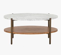 Modern Oval Marble Coffee Table (36")