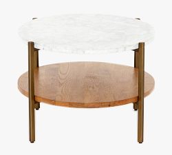 Modern Oval Marble Coffee Table (36")
