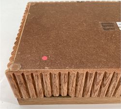 Open Box: Wood Fluted Jewelry Box, Medium - Natural