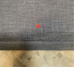 Open Box: Dream Sectional Ottoman - Performance Slub Weave Navy, Espresso Finish