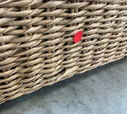 Open Box: Kostas Wicker Outdoor Dining Arm Chair with High Performance Cushions - Sand