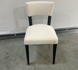 Open Box: Payson Upholstered Dining Side Chair - Rustic Chenille Ivory, Black