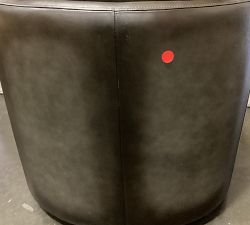 Open Box: Ayden Barrel Arm Leather Swivel Armchair (32") - Burnished Wolf Gray