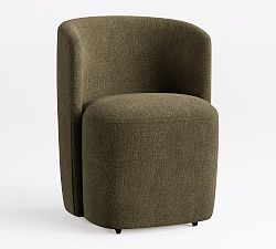 Open Box: Preston Upholstered Dining Chair - Rustic Chenille Dark Moss